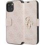 Guess 4G Metal Logo flip ovitek za iPhone 15 - roza