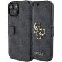 Guess 4G Metal Logo flip ovitek za iPhone 15 - siva
