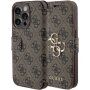 Guess 4G Metal Logo flip ovitek za iPhone 15 Pro - rjava