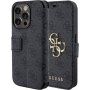 Guess 4G Metal Logo flip ovitek za iPhone 15 Pro Max - siva