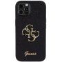 Guess Fixed Glitter 4G Metal Logo bleščeči ovitek za iPhone 12 / 12 Pro - črna