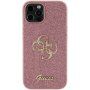 Guess Fixed Glitter 4G Metal Logo bleščeči ovitek za iPhone 12 / 12 Pro - roza