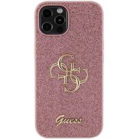 Guess Fixed Glitter 4G Metal Logo bleščeči ovitek za iPhone 12 / 12 Pro - roza