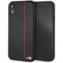 Trdi ovitek BMW Red Stripe za iPhone XR - črna