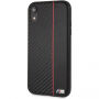 Trdi ovitek BMW Red Stripe za iPhone XR - črna
