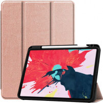Etui iz PU usnja s prostorom za Apple Pencil in funkcija spanja za iPad Pro 11" (2018-2022) - roza-zlata