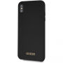 Guess pokrivalo za logotip iz silikonskega zlata iPhone XS Max - črna