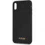 Guess pokrivalo za logotip iz silikonskega zlata iPhone XS Max - črna