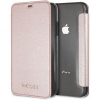 Guess usnjena torbica za knjige iPhone XR - rose gold
