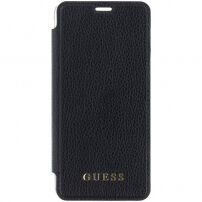 Guess usnjena torbica za knjige iPhone XS Max - črna
