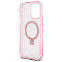 Guess Ring Stand Glitter Glitter Cover s preklopnim stojalom in MagSafe za iPhone 15 Pro Max - roza