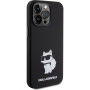 Karl Lagerfeld Choupette NFT silikonski ovitek za iPhone 15 Pro Max - črna