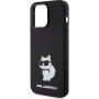 Karl Lagerfeld Choupette NFT silikonski ovitek za iPhone 15 Pro Max - črna