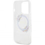 Guess Flowers Ring Glossy Logo ovitek z MagSafe za iPhone 14 Pro Max - prozoren