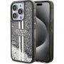 Guess ovitek Liquid Glitter Gold Stripe za iPhone 14 Pro Max - siv