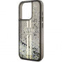 Guess ovitek Liquid Glitter Gold Stripe za iPhone 14 Pro Max - siv