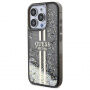 Guess ovitek Liquid Glitter Gold Stripe za iPhone 15 Pro Max - siv