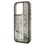 Guess ovitek Liquid Glitter Gold Stripe za iPhone 15 Pro Max - siv