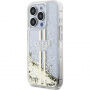 Guess ovitek Liquid Glitter Gold Stripe za iPhone 13 Pro Max - prozoren