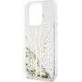 Guess ovitek Liquid Glitter Gold Stripe za iPhone 14 Pro Max - prozoren