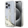 Guess ovitek Liquid Glitter Gold Stripe za iPhone 15 Pro Max - prozoren