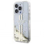 Guess ovitek Liquid Glitter Gold Stripe za iPhone 15 Pro Max - prozoren
