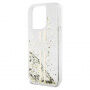 Guess ovitek Liquid Glitter Gold Stripe za iPhone 15 Pro Max - prozoren