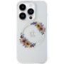 Guess Flowers Ring Glossy Logo ovitek z MagSafe za iPhone 14 Pro Max - prozoren