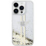 Guess ovitek Liquid Glitter Gold Stripe za iPhone 14 Pro Max - prozoren