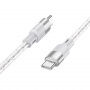 Hoco X99 Crystal Junction Silikonski prozorni USB-C / USB-C polnilni in podatkovni kabel za iPhone / iPad / MacBook / AirPods - 1 m - siv