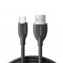 JOYROOM SA29-AC3 USB-A / USB-C silikonski polnilni in podatkovni kabel za iPhone / iPad / MacBook / AirPods - 2 m - črn