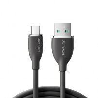 JOYROOM SA29-AC3 USB-A / USB-C silikonski polnilni in podatkovni kabel za iPhone / iPad / MacBook / AirPods - 2 m - črn