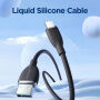 JOYROOM SA29-AC3 USB-A / USB-C silikonski polnilni in podatkovni kabel za iPhone / iPad / MacBook / AirPods - 2 m - črn