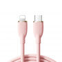 JOYROOM SA29-CL3 silikonski podatkovni in hitri polnilni kabel 30W USB-C / Lightning za iPhone / iPad / iPod / AirPods - 2 m - roza