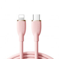 JOYROOM SA29-CL3 silikonski podatkovni in hitri polnilni kabel 30W USB-C / Lightning za iPhone / iPad / iPod / AirPods - 2 m - roza