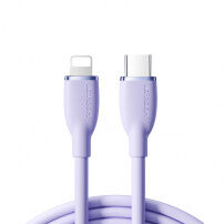 JOYROOM SA29-CL3 silikonski podatkovni in hitri polnilni kabel 30W USB-C / Lightning za iPhone / iPad / iPod / AirPods - 2 m - vijoličen