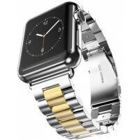 Luksuzni pašček iz nerjavnega jekla za Apple Watch 42mm / 41mm / 40mm / 38mm - zlato-srebrna