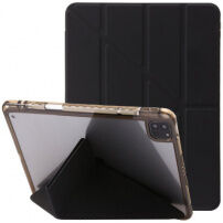 Prozorna hrbtna stran Origami Stand Case za iPad Air 4 (2020) / Air 5 (2022) / Pro 11" (2018-2022) - črna