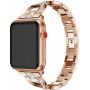 Kovinski trak, posut s kamni za Apple Watch Ultra 49mm / 46mm / 45mm / 44mm / 42mm - roza-zlato