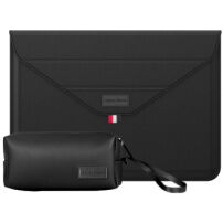 Etui s stojalom in torbico za dodatke za iPad do 13" / MacBook do 14" - črn