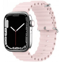 Silikonski oceanski pasek za Apple Watch 42mm / 41mm / 40mm / 38mm - svetlo roza