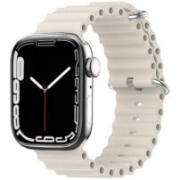 Silikonski oceanski pasek za Apple Watch 42mm / 41mm / 40mm / 38mm - bež
