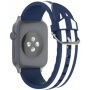 Silikonski trak s črtami za Apple Watch Ultra 49mm / 46mm / 45mm / 44mm / 42mm - modro-bela