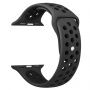 Silikonski trak za Apple Watch 42mm / 41mm / 40mm / 38mm - črna-siva