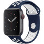 Silikonski trak za Apple Watch 42mm / 41mm / 40mm / 38mm - modro-belo