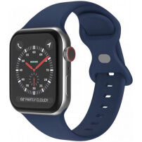 Silikonski trakec z metuljasto zaponko za Apple Watch 42mm / 41mm / 40mm / 38mm - temno modra