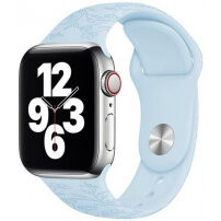 Silikonski trakec s cvetličnim vzorcem za Apple Watch Ultra 49mm / 46mm / 45mm / 44mm / 42mm - pastelno modra