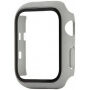 Silikonski trakec z ovitkom s kaljenim steklom za Apple Watch 38mm - siva