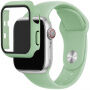 Silikonski trakec z ovitkom s kaljenim steklom za Apple Watch 38mm - pastelno zeleni