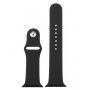 Silikonski trakec z ovitkom s kaljenim steklom za Apple Watch 42mm - črna